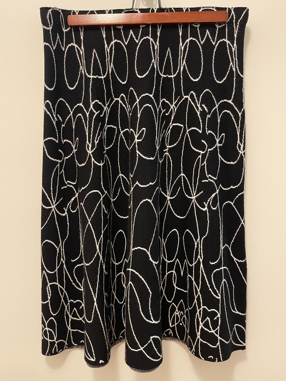 Milano Black & White A-Line Midi Skirt